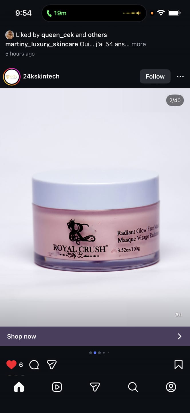 Customer photo review of Radiant Glow Face Mask