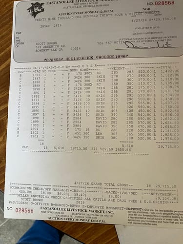 A business document provided by the reviewer; the product is not shown.
