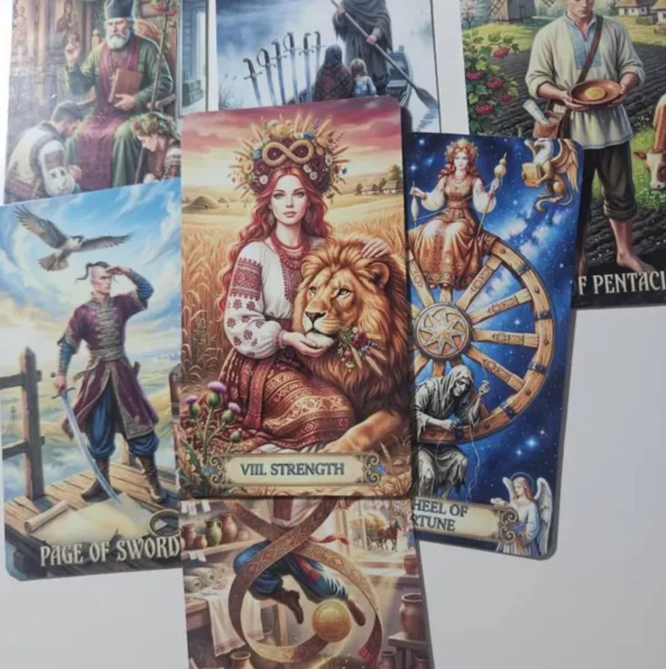 Customer photo review of Ukrainian Soul Tarot – 78 Handmade Cards | Slavic Folk Art | PDF Guidebook
