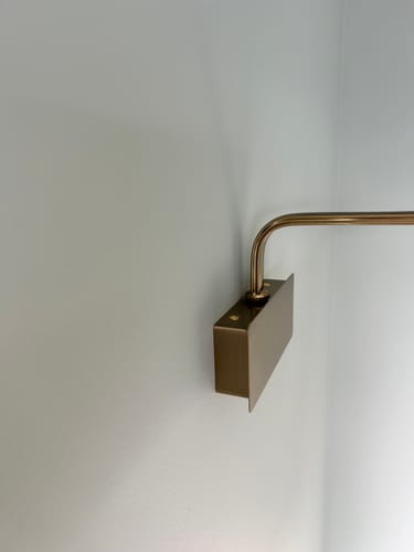 Customer photo review of 1-Light Brass Linear LED Vanity Light Picture Sconce