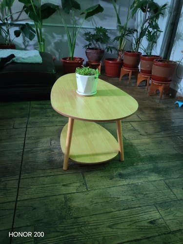 Customer photo review of Mesa de Centro Ovalada Moderna Diseño Minimalista con Almacenamiento