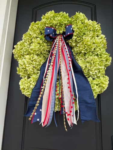 Customer photo review of Old Glory Wreath Ribbon