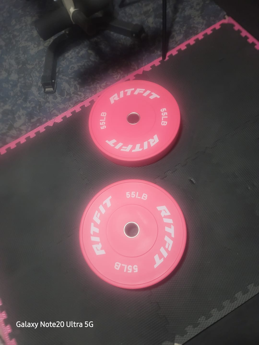 Customer photo review of RitFit Pink Olympic Bumper Weight Plates - 2-Inch