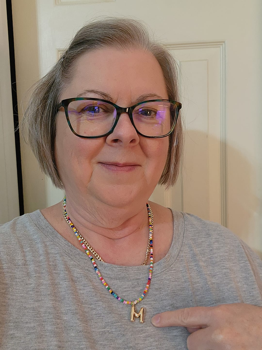 Customer photo review of Marvello Initial Necklace