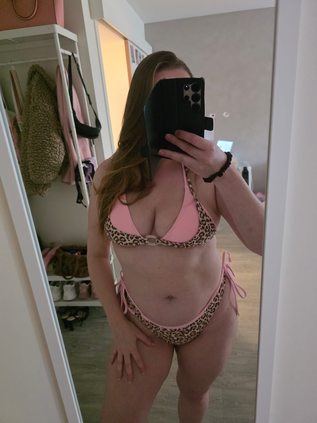 Customer photo review of Seamolly Leopard Print Contrast Color O Ring Double Layer Bikini Set