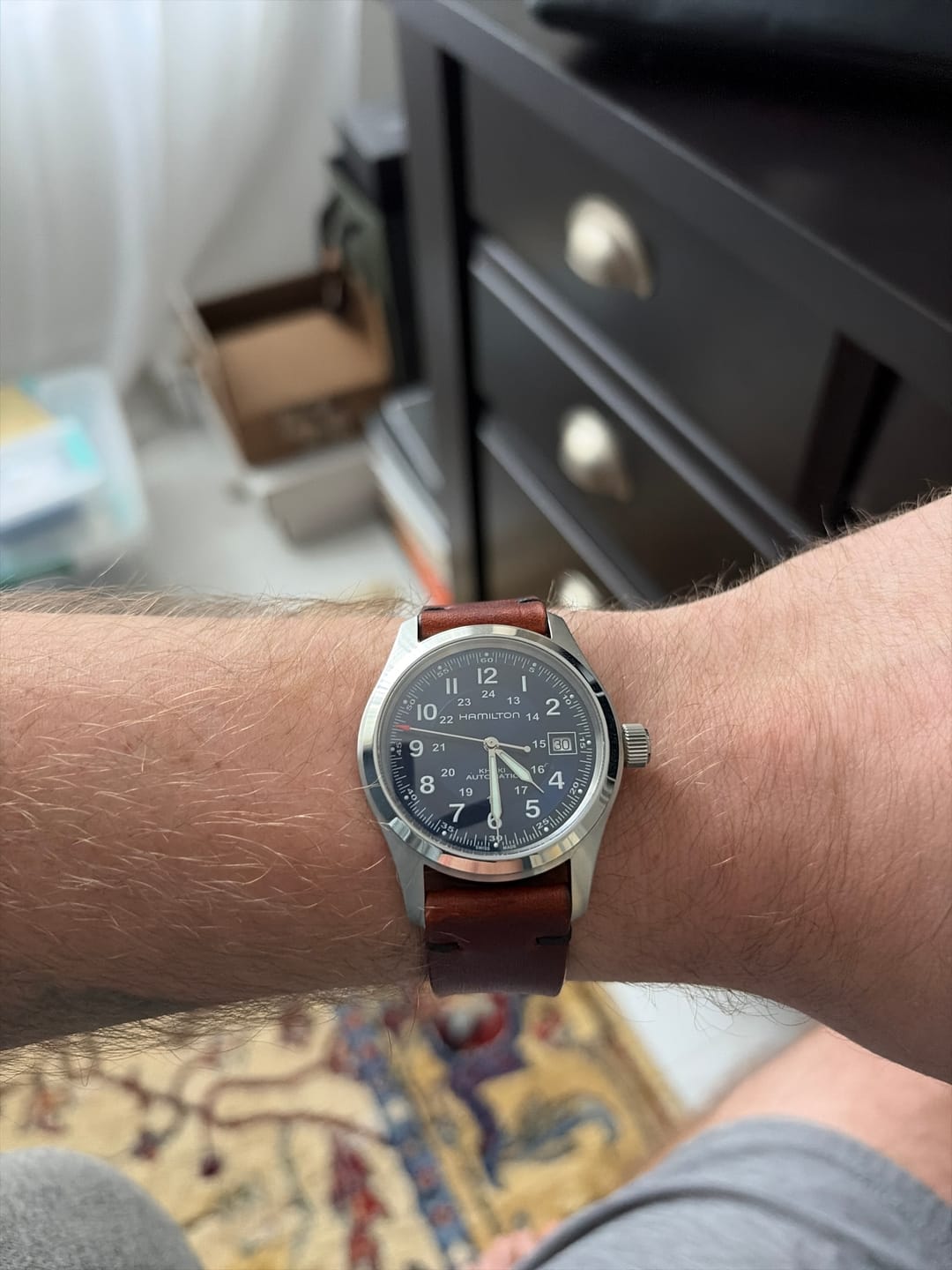 Customer photo review of Build Your Own Hudson Leather Watch Strap