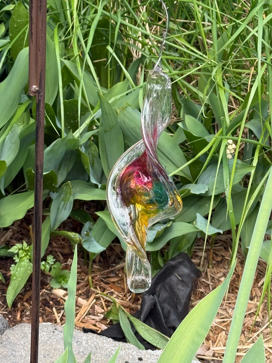 Customer photo review of Dichroic Spinner Suncatcher with Infused Cremains