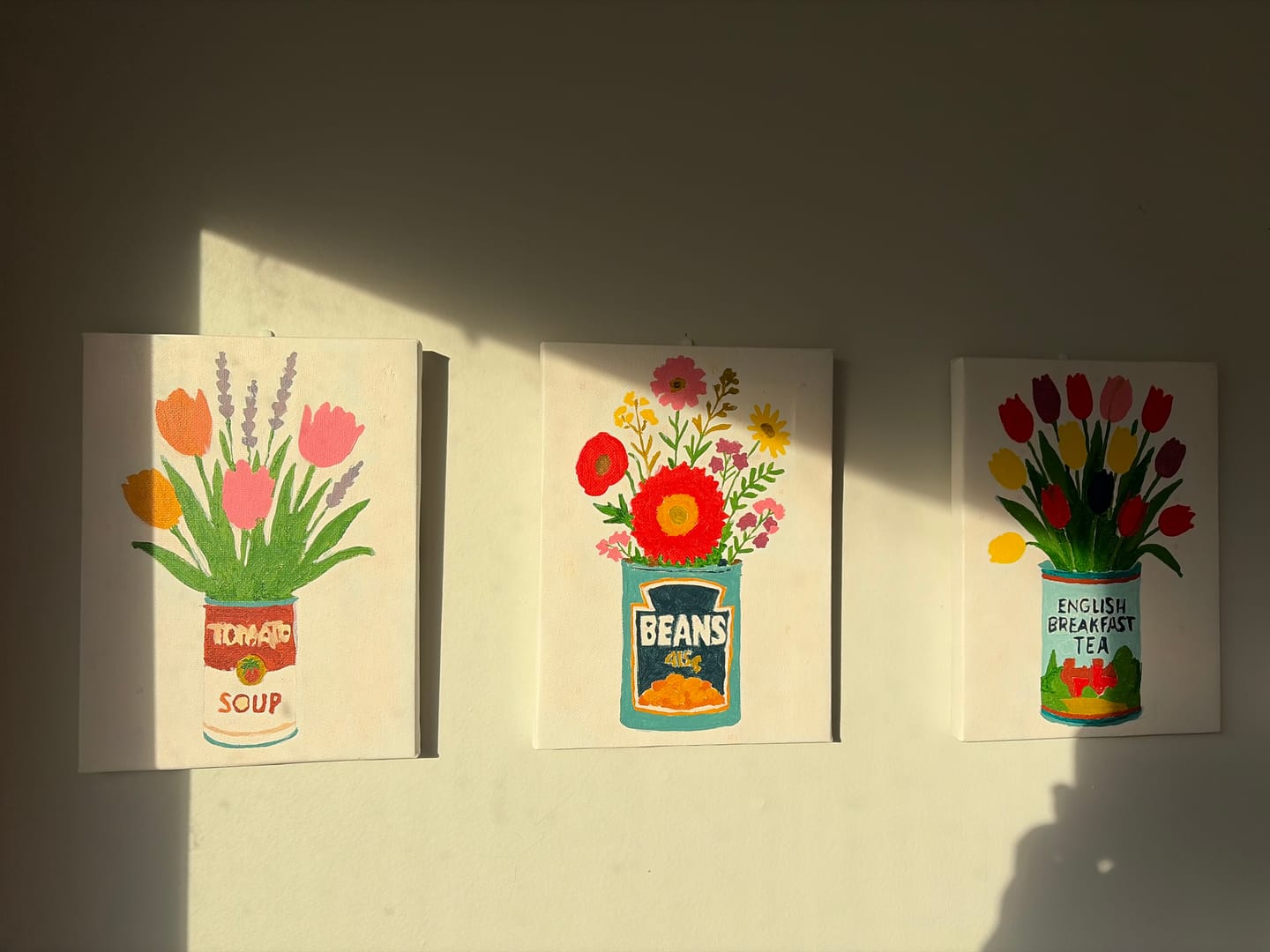Customer photo review of 6 Mini Paintings - Flowers in Cans Set