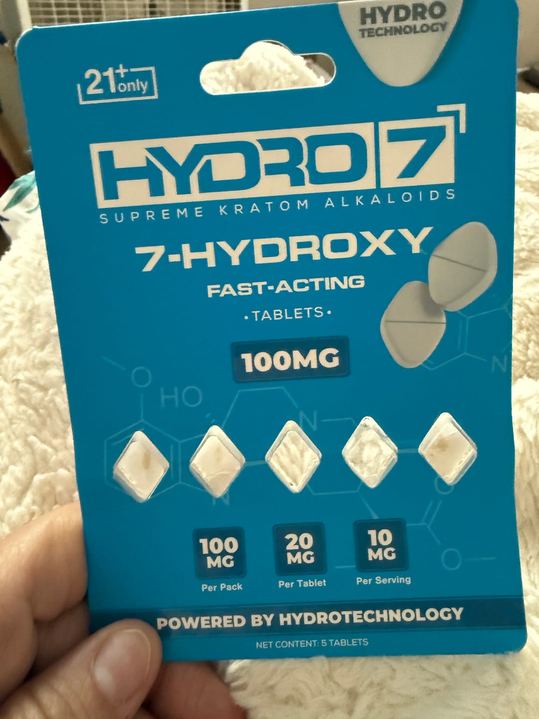 Customer photo review of 7-Hydroxy Tablets - 20MG (5 Count) 100MG
