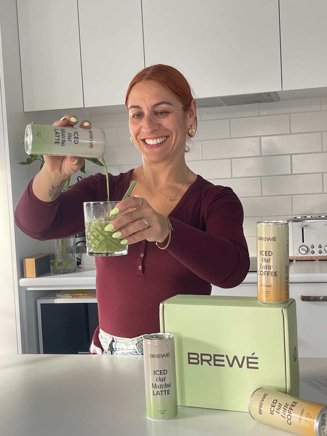 Customer photo review of PR Box - x2 Matcha Latte + x2 Caramel Latte Coffee (4 Pack)