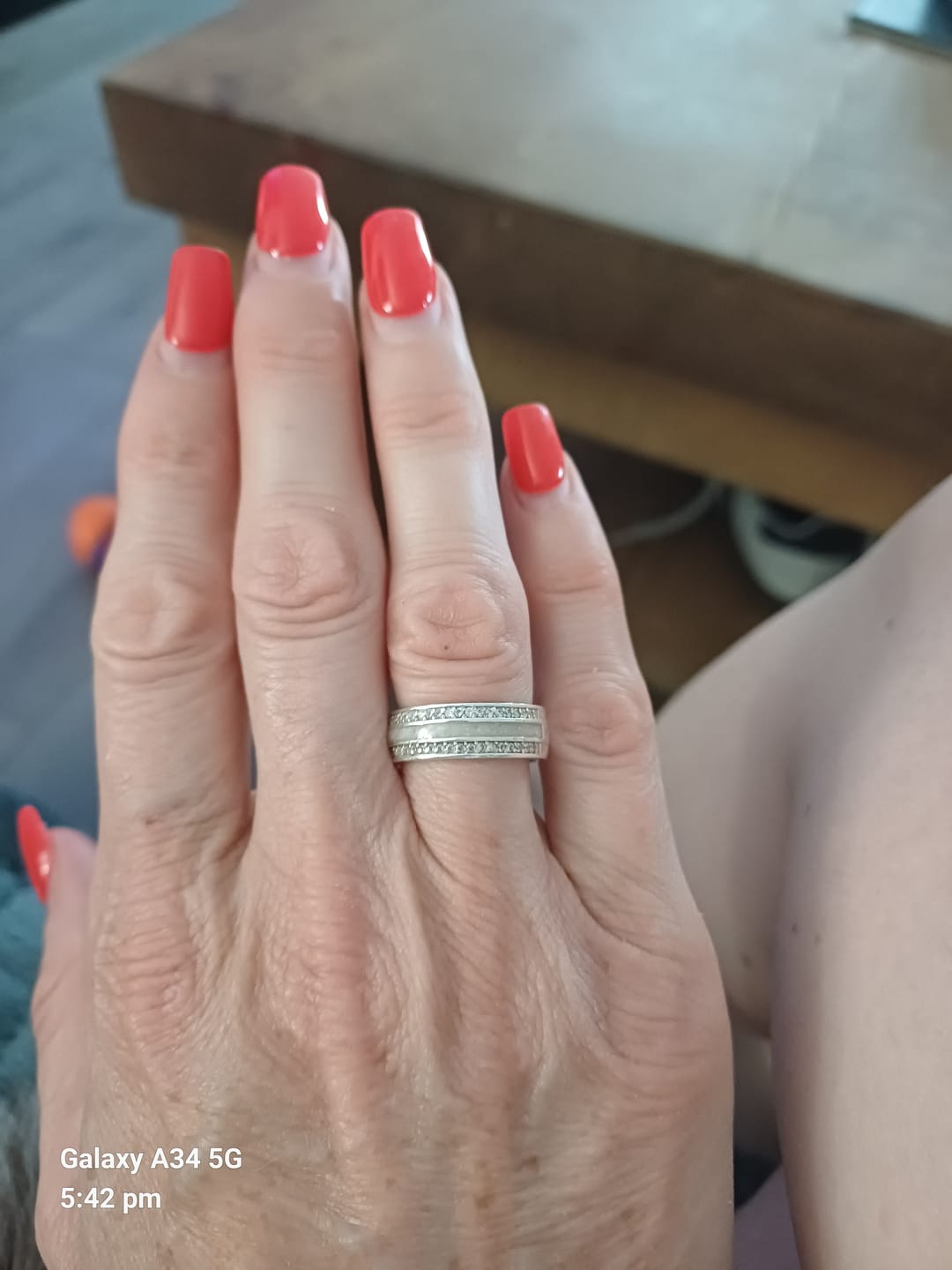 Customer photo review of Keepsake Cubic Zirconia Channel Memorial Ring