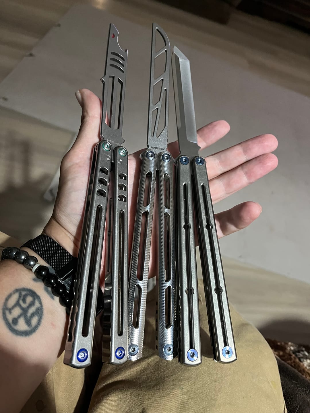 Customer photo review of ARMED SHARK Tsunami Clone Titanium alloy handle stainless steel Trainer blade Bushing