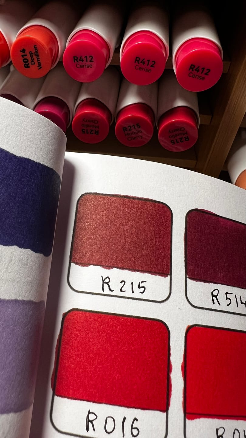 Customer photo review of Ohuhu Honolulu B R215 (Replace R8) Individual Marker, Brush & Fine