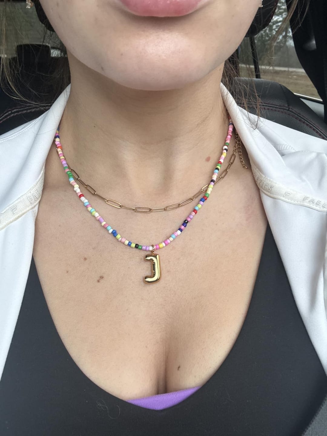 Customer photo review of Marvello Initial Necklace