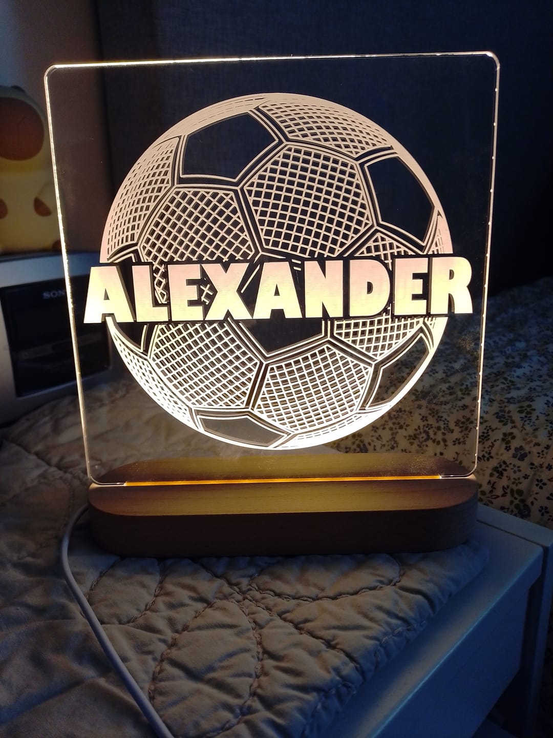 Customer photo review of 3d fußball lampe