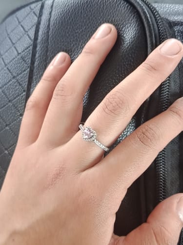 Customer photo review of ANILLO PROMESA CORAZON ELEVADO PLATEADO ROSA PLATA .925 + KIT DE REGALO