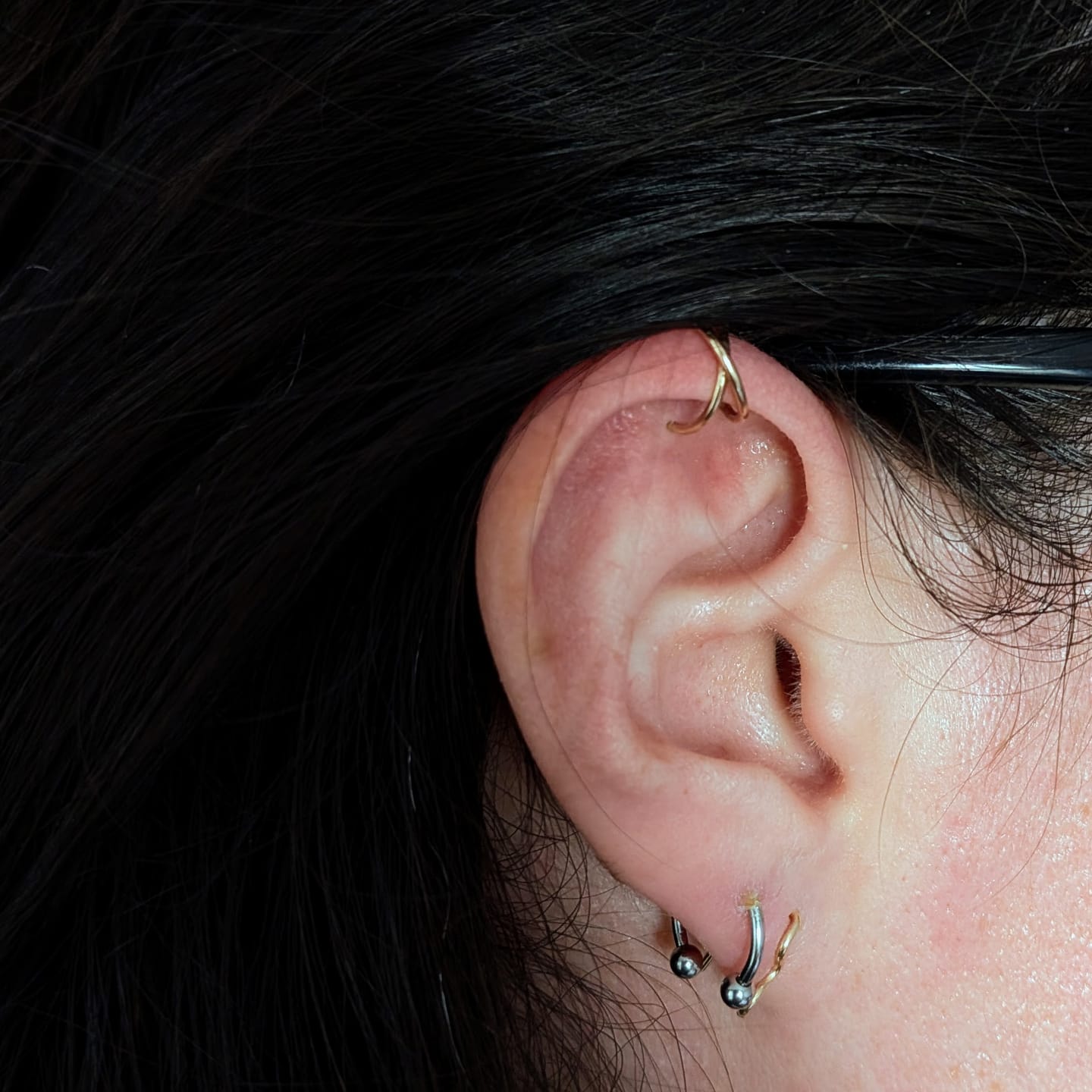 Customer photo review of Loom Ear Cuff
