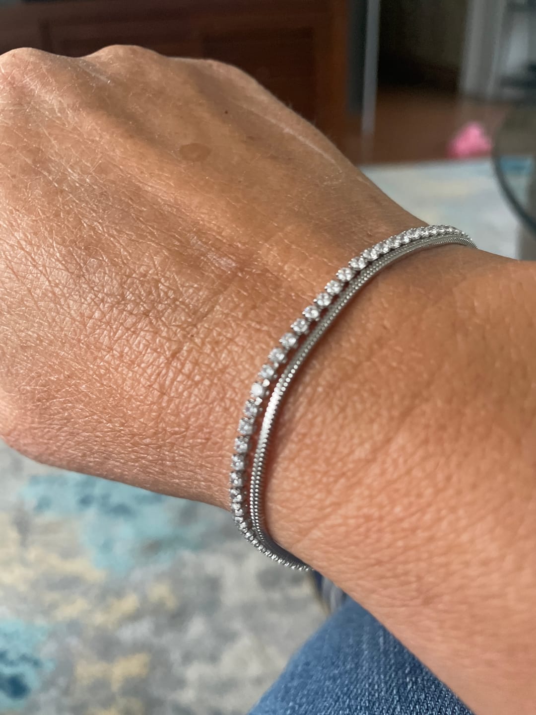 Customer photo review of Minimal Tennis Bracelet
