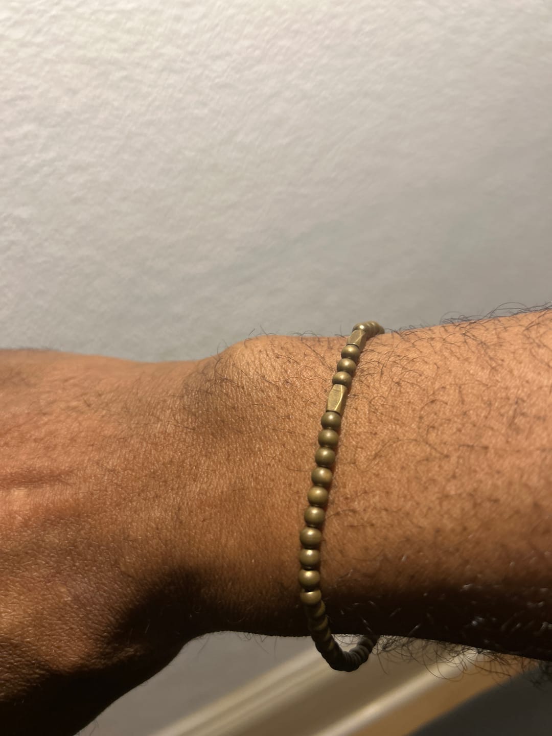 Customer photo review of Buddha Stones Wealth Self Care Copper Brass Beads Design Couple Bracelet