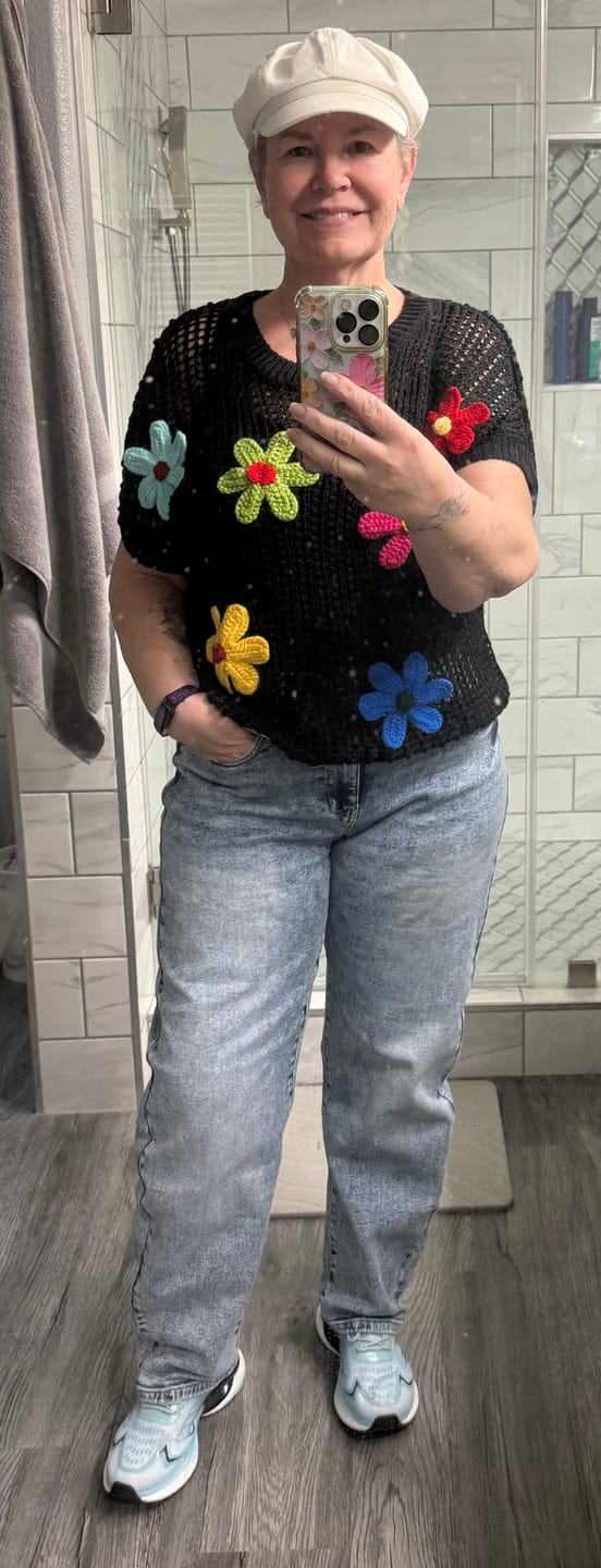 Customer photo review of Judy Blue High Waist Arc Leg Jeans W/ Double Waistband