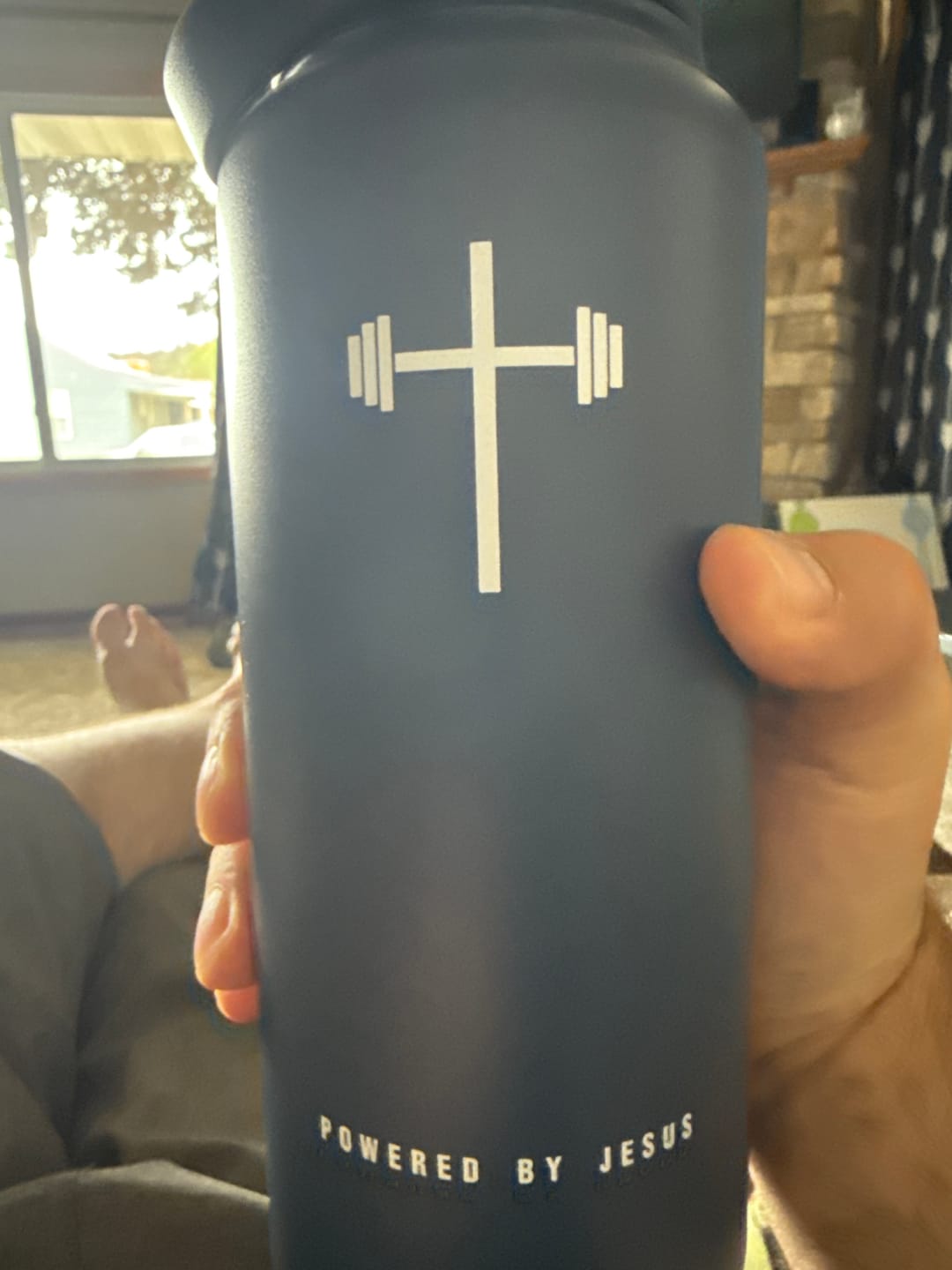 Customer photo review of Powered By Jesus 32oz Insulated Water Bottle