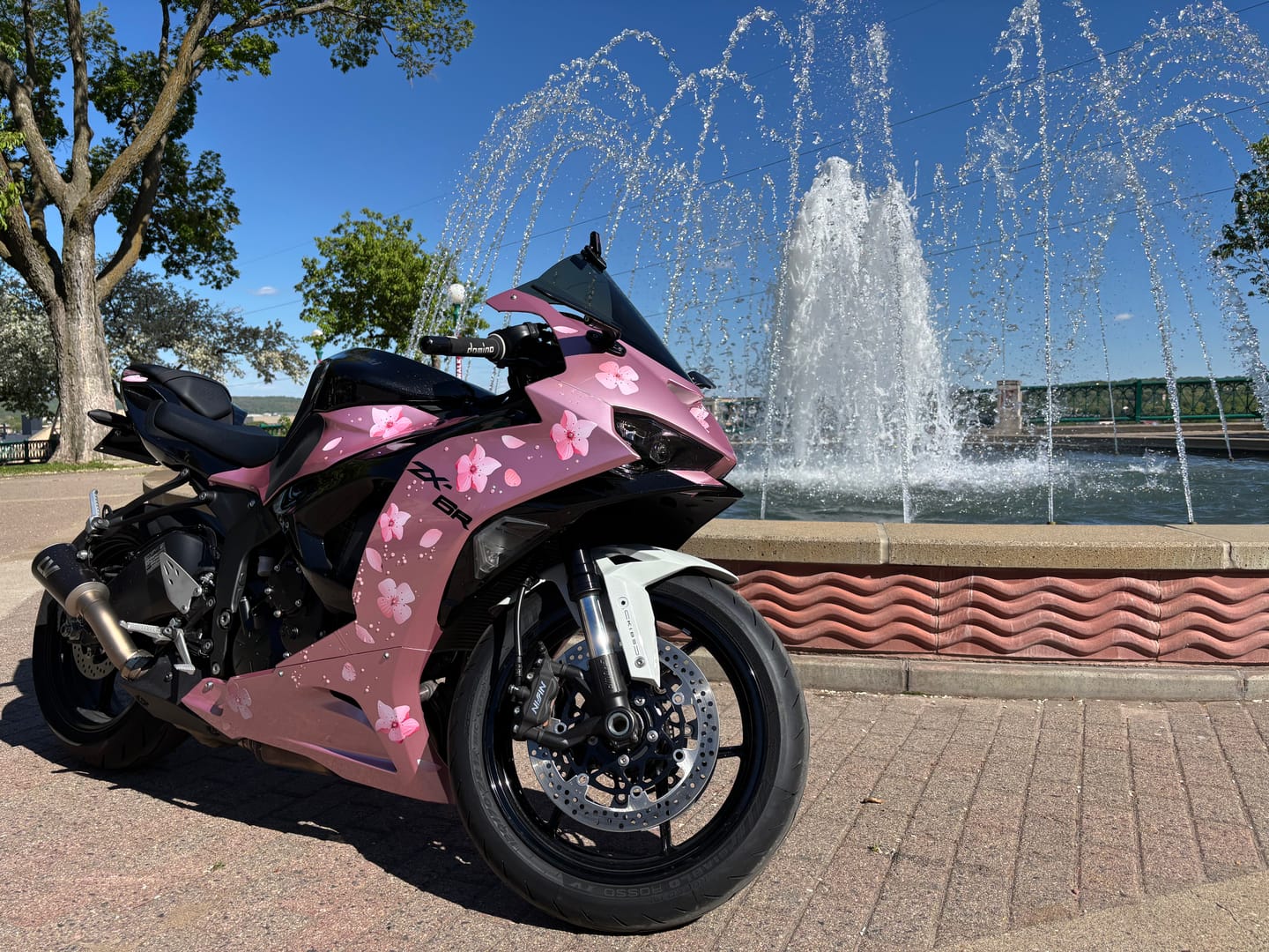 Customer photo review of Glossy Metallic Passion Pink Vinyl Wrap