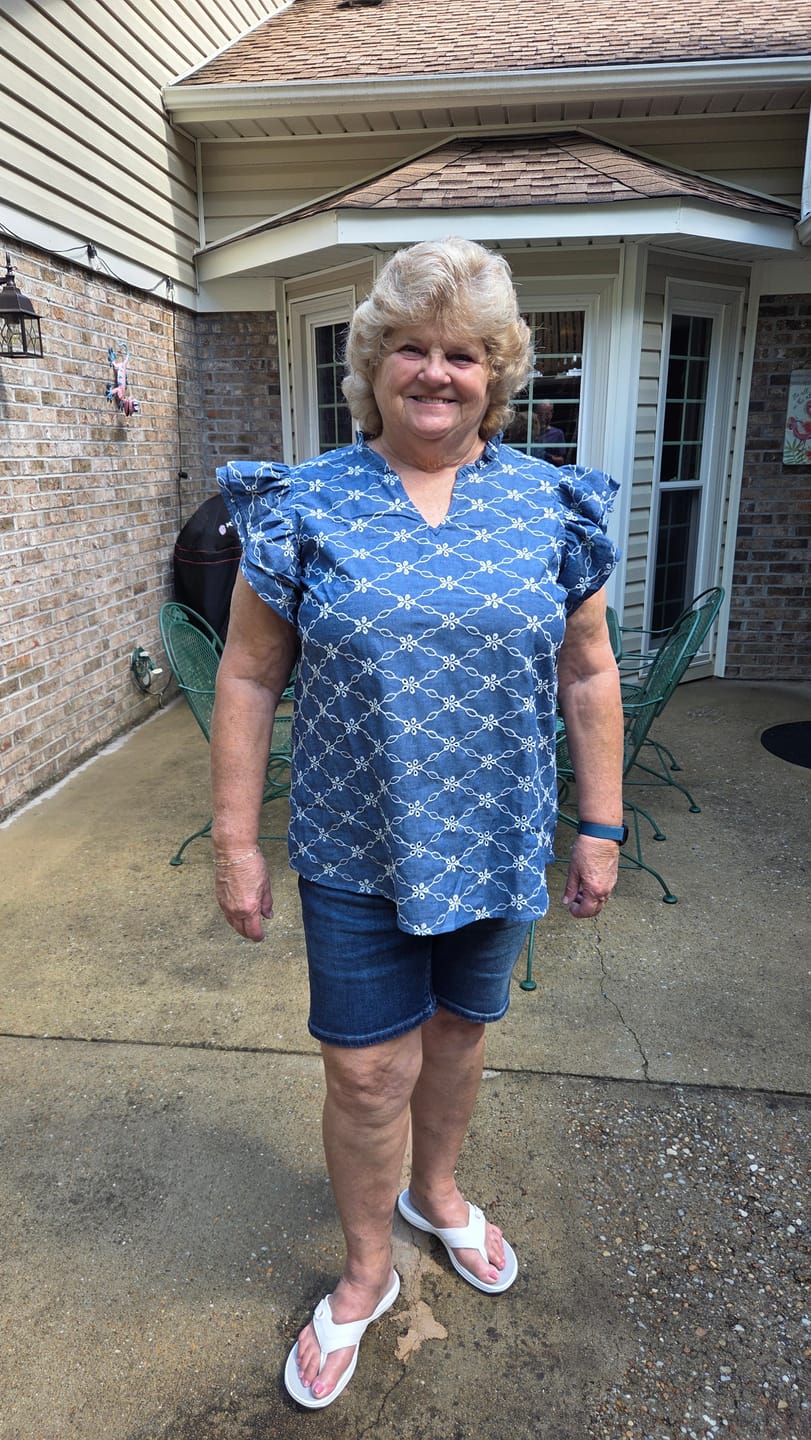 Customer photo review of Business Is Blooming Quarter Zip Top