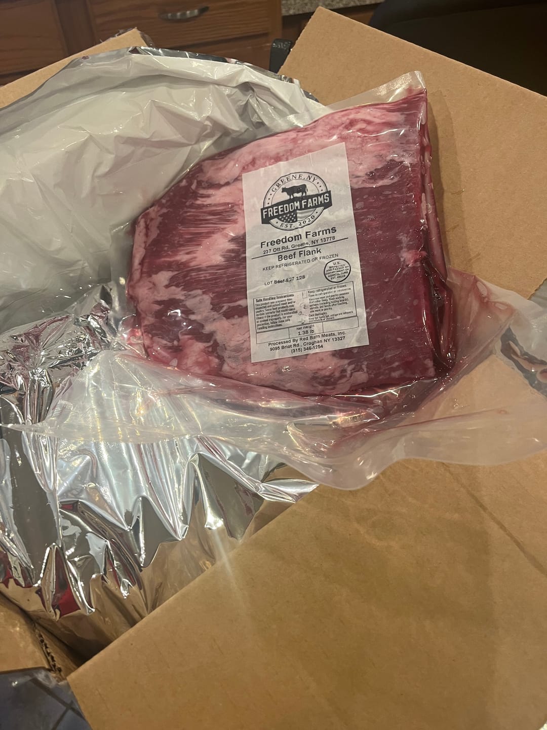 Customer photo review of Flank Steak – Thin, Flavor-Packed, and 100% American (VERY LIMITED)