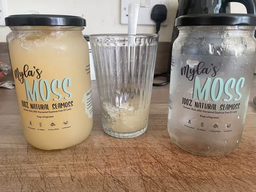 Customer photo review of Seamoss Gel Bundle - Purple & Gold (720ml each)