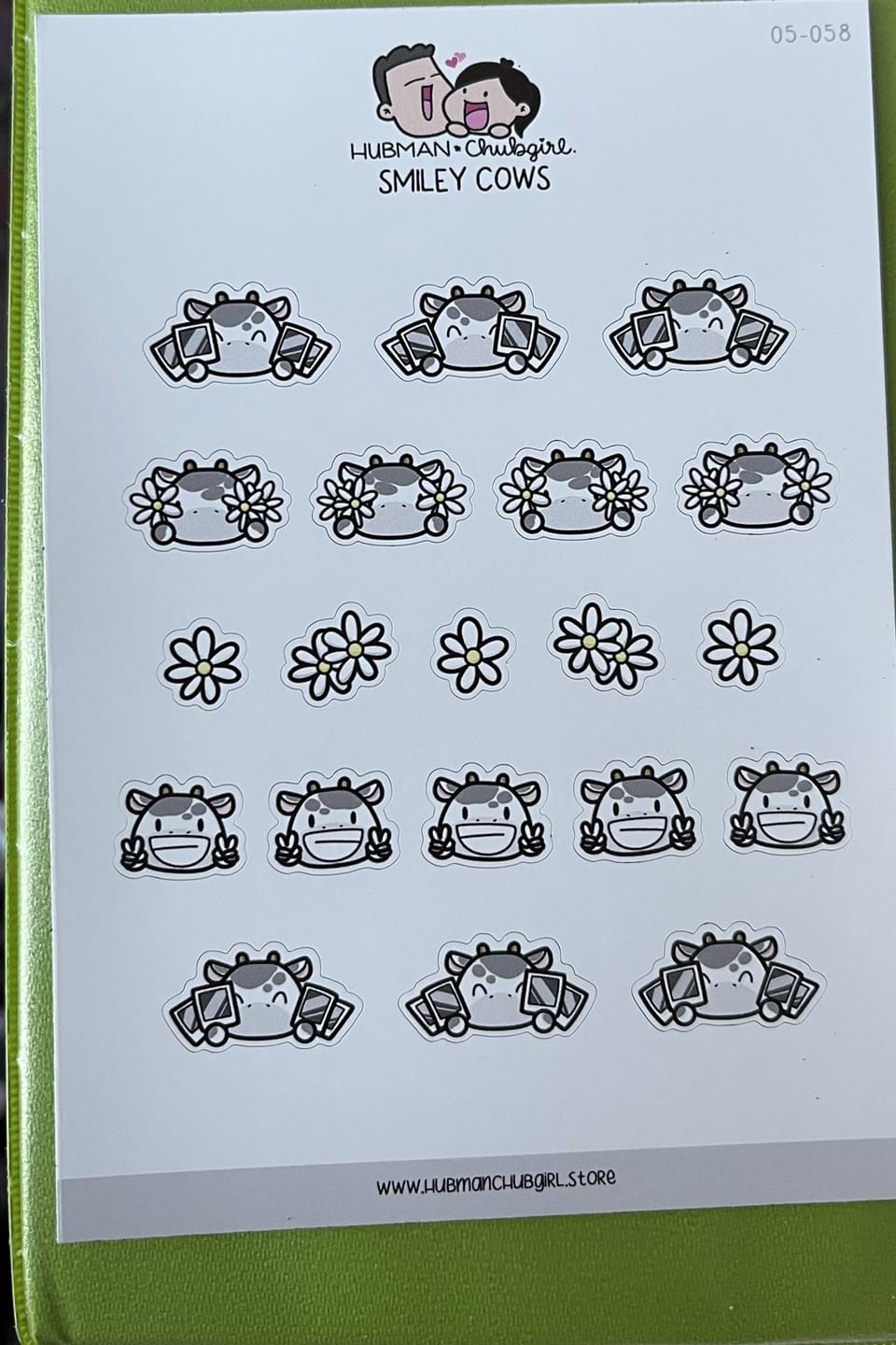 Customer photo review of Smiley Cows Planner Stickers
