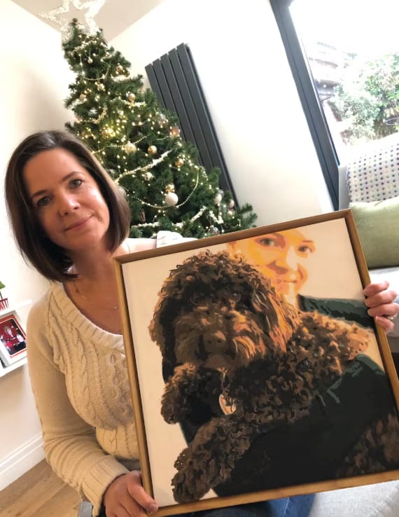 Customer photo review of Custom Paint By Numbers - Personalized Pet Portraits