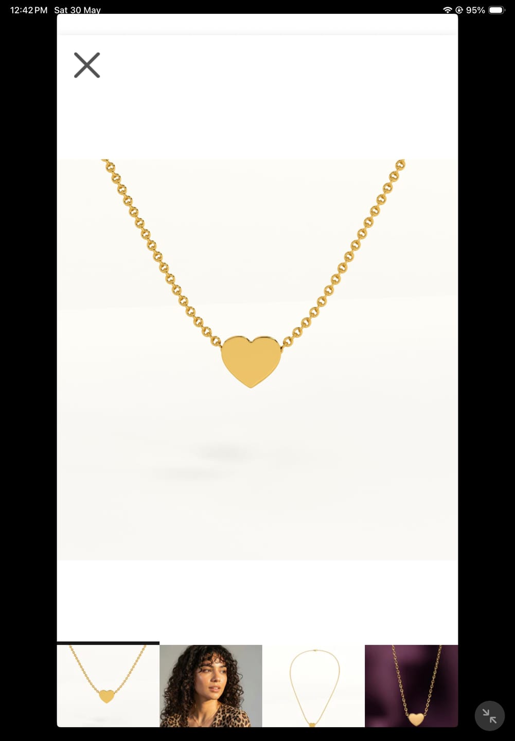 Customer photo review of Paris Heart Necklace