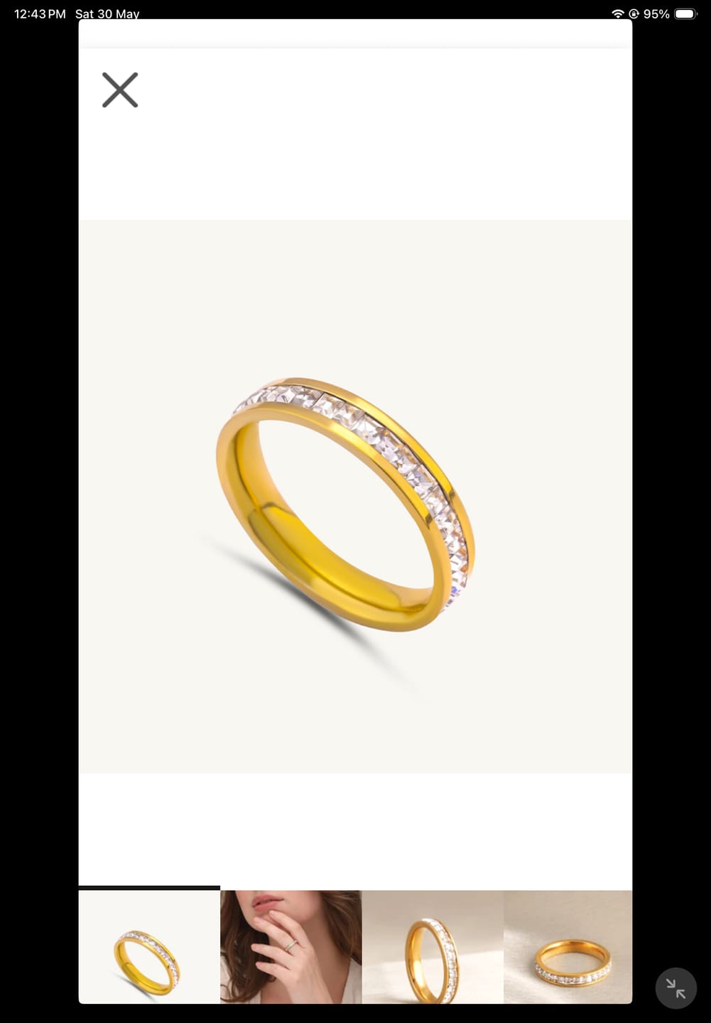 Customer photo review of Stones Band Ring