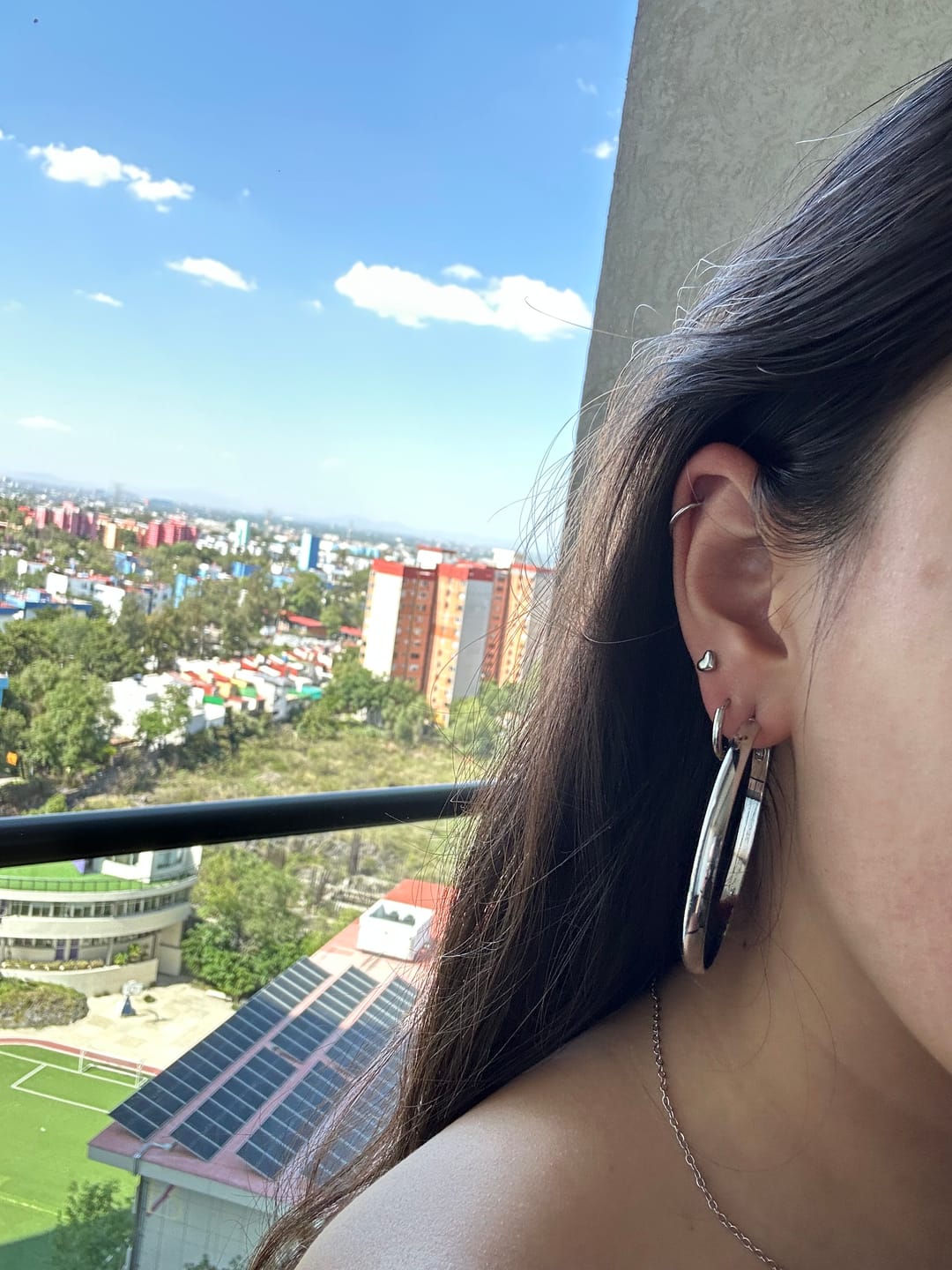Customer photo review of Arete Plateado Acero Inoxidable Primera Perforacion