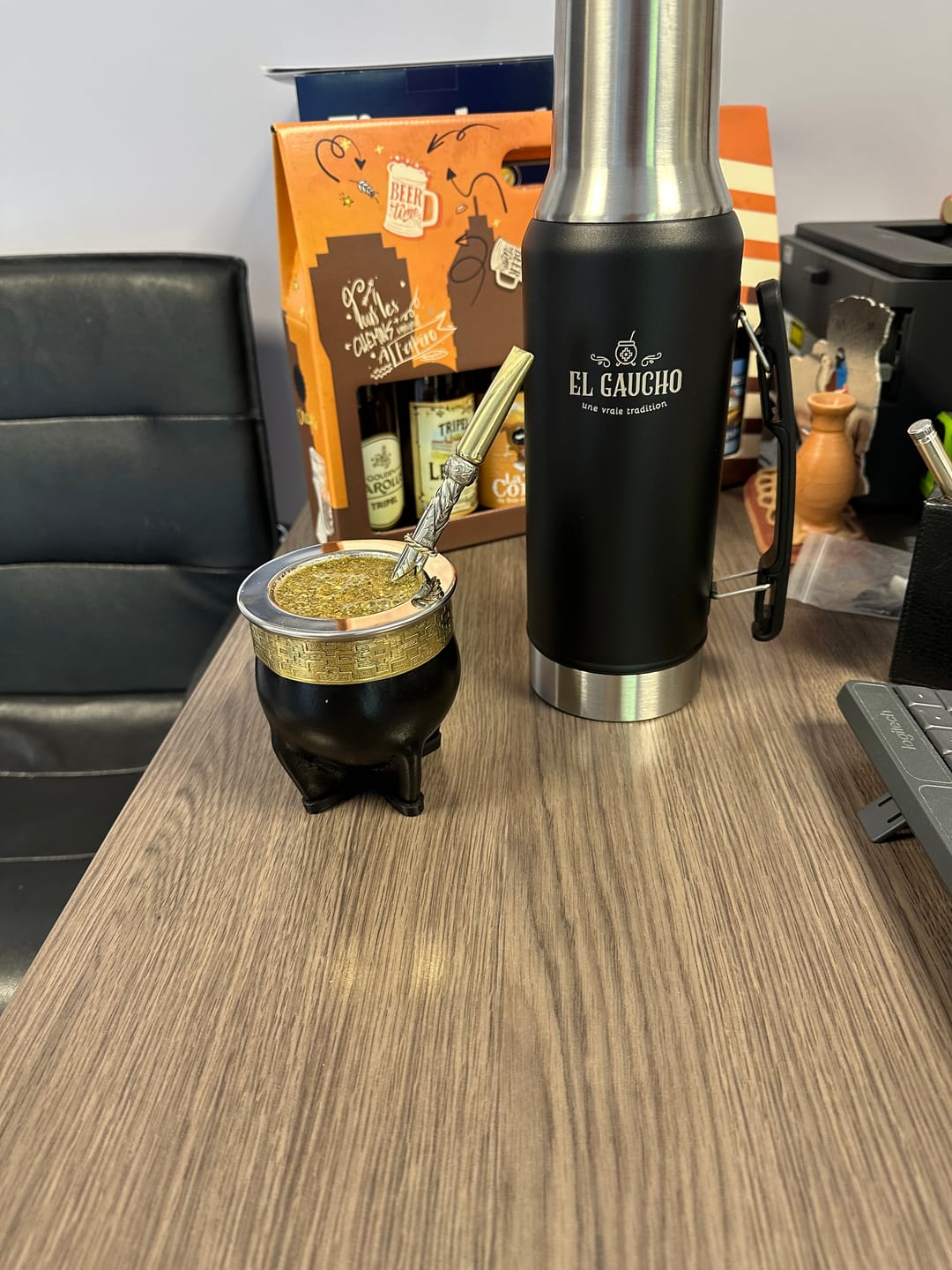 Customer photo review of Bombillón Tri-Métal Floral — Pico Bronze, Alpaca & Cuivre (18 cm)