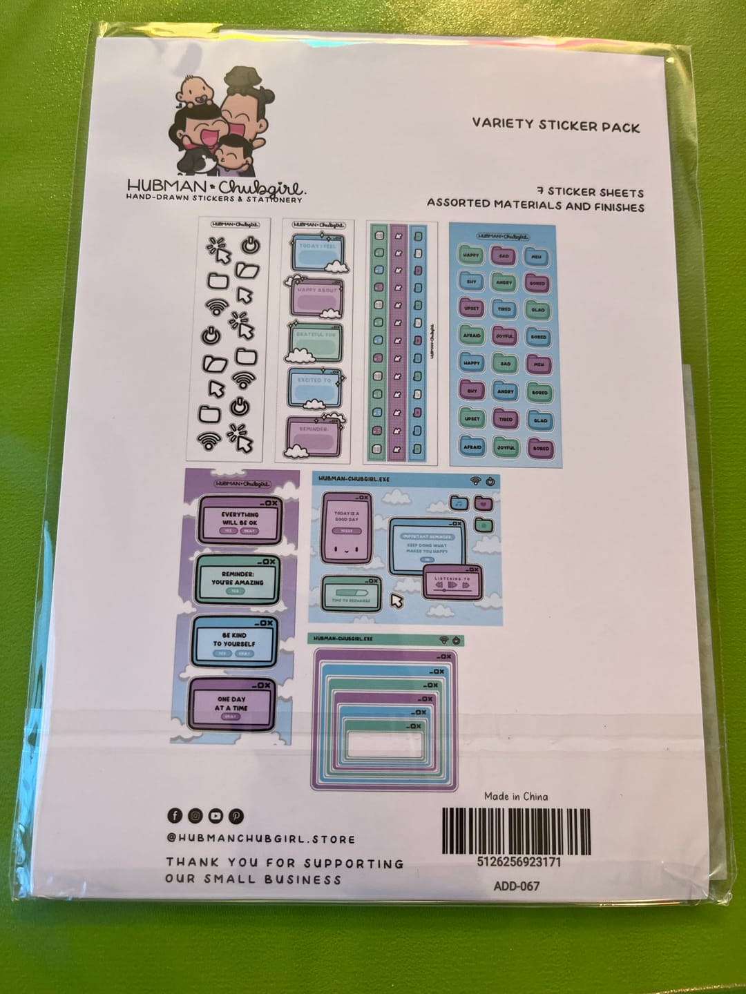 Customer photo review of Positivity Pop-Ups Variety Sticker Pack