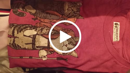 Customer video review of Cat Backpacker Buddies T-Shirt