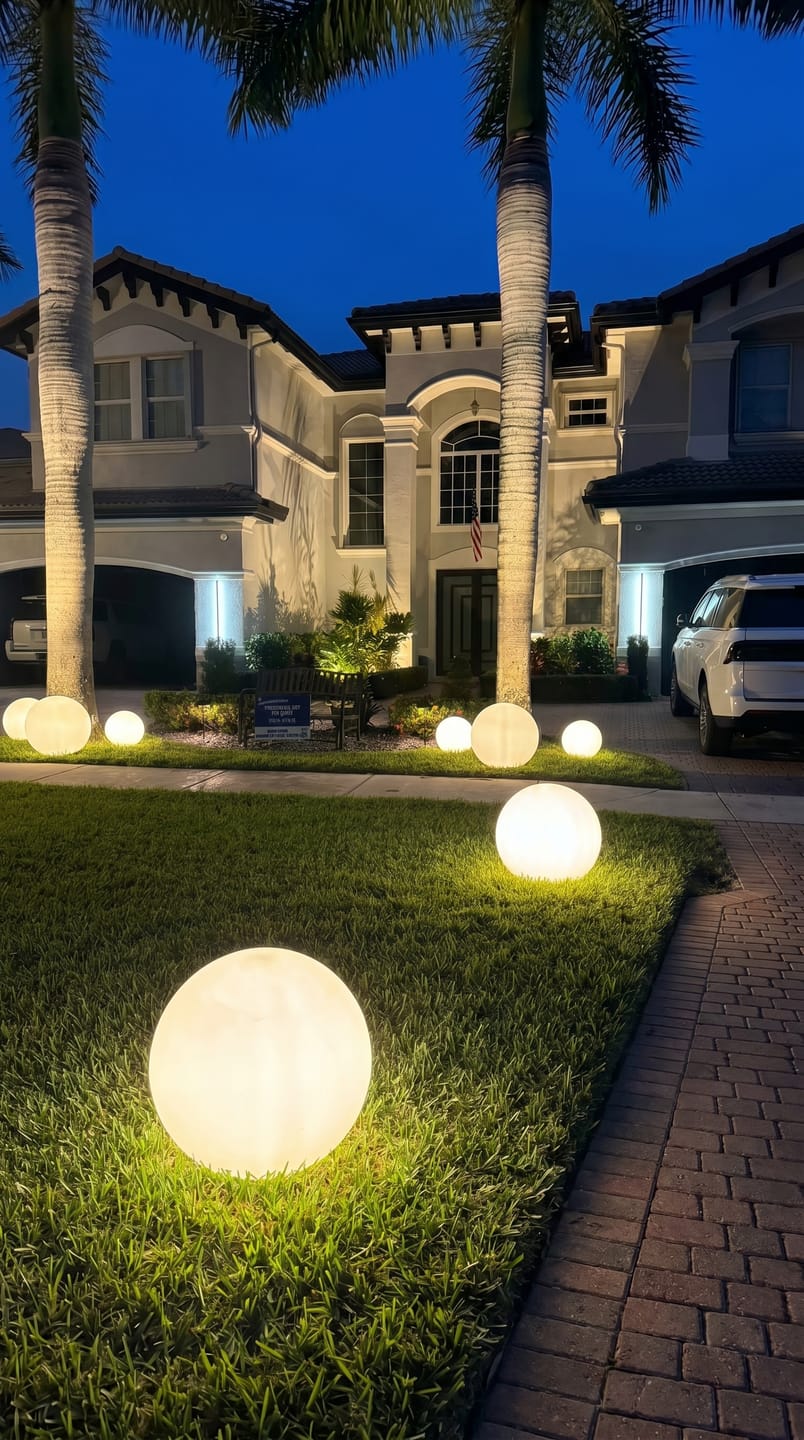 Avis client illustré de photos sur le « Solar Garden Orb » – Lampe d'extérieur sans fil