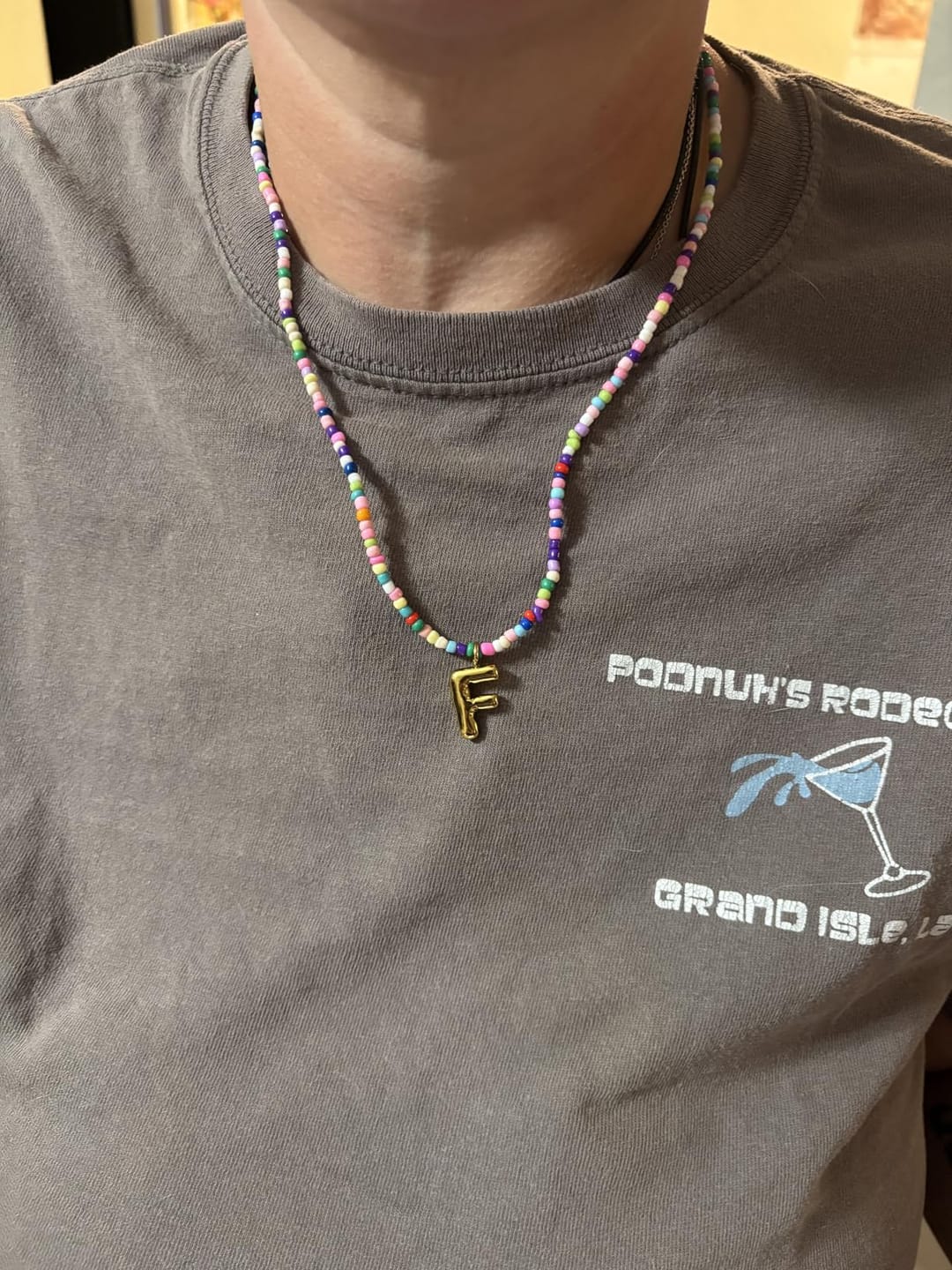 Customer photo review of Marvello Initial Necklace