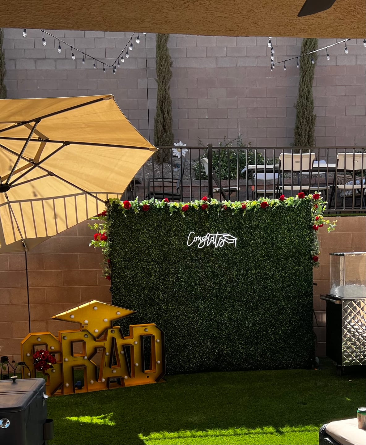 Customer photo review of Artificial 8*8ft 2d Milan Grass Wall Backdrop for Event ALFWL175