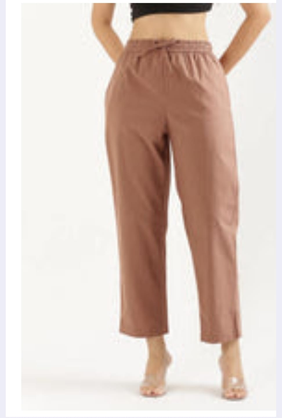 Customer photo review of Women Mocha Mousse Cotton Straight Pant