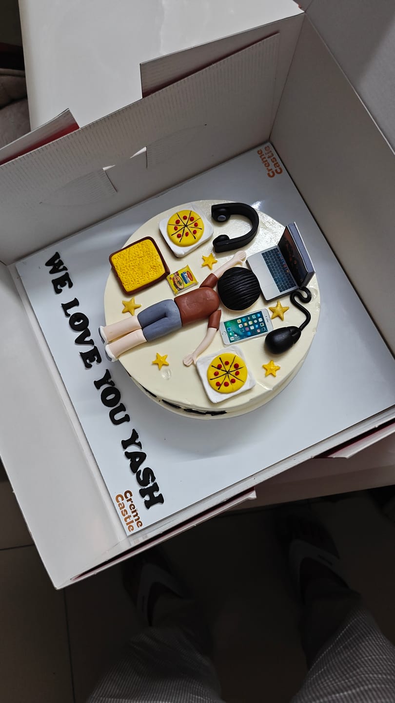 Customer photo review of Lazy Laptop Lover Custom Cake