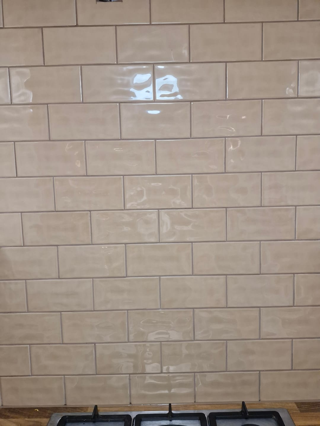 Customer photo review of Provence Latte Wavy Ceramic Gloss Brick Wall Tile 10x20cm