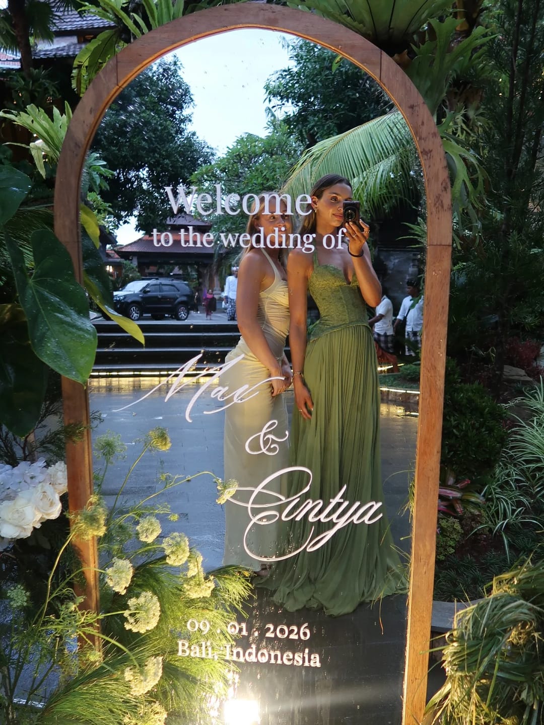 Customer photo review of Vivian Pleated Corset Maxi Dress