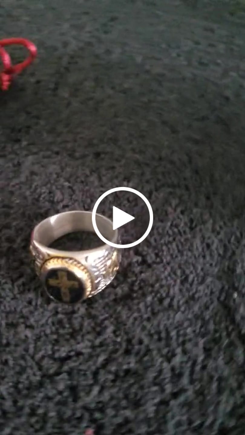 Customer video review of Christianartworkshop Retro Cross "Hand of God" Titanium Religion Ring