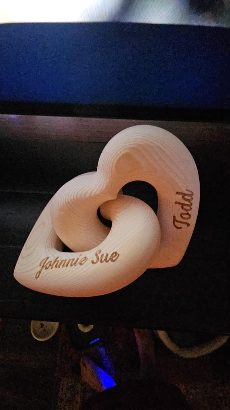 Customer photo review of Romantic Couple - Personalized Infinity Heart Sculpture