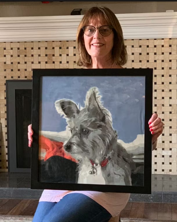 Customer photo review of Custom Paint By Numbers - Personalized Pet Portraits