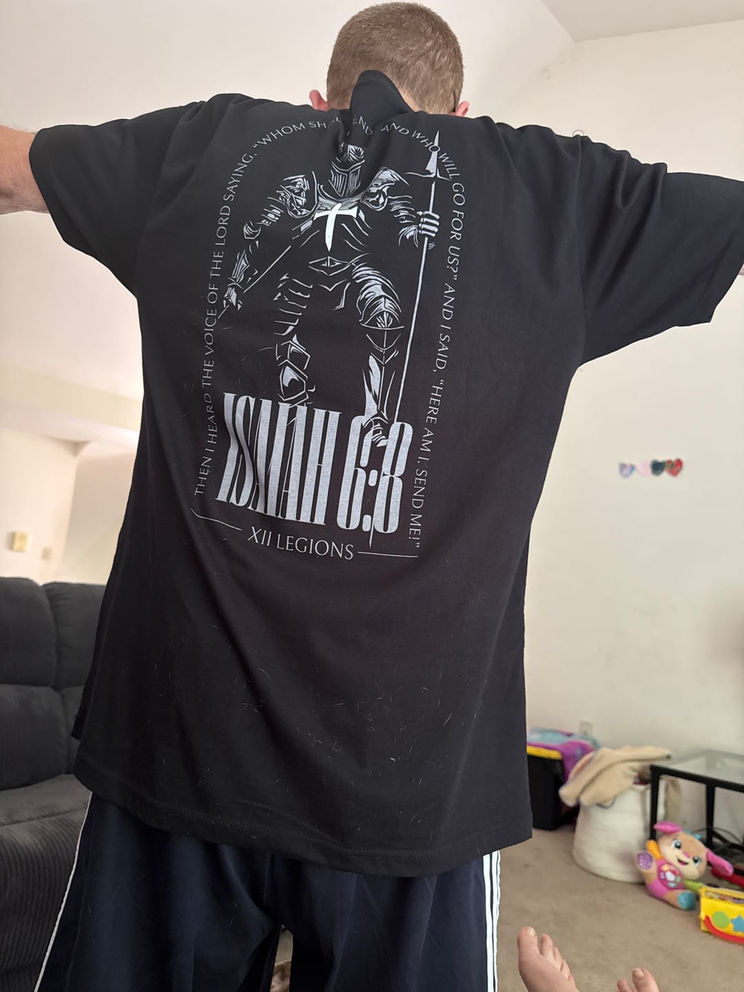 Customer photo review of ISAIAH 6:8 T-shirt