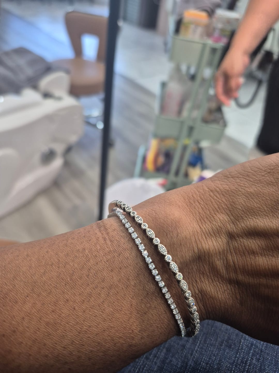 Customer photo review of Minimal Tennis Bracelet