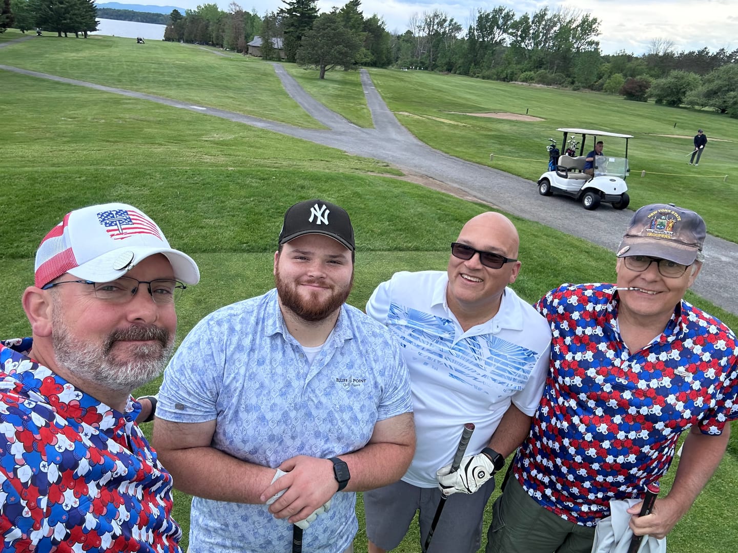 Customer photo review of Tattered US Flag Cross Camo Hats